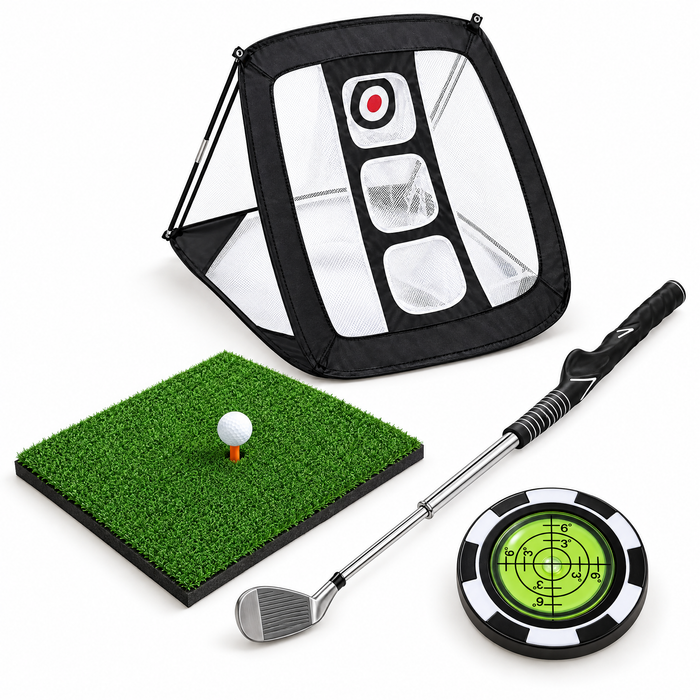 Kit de pratique complet à la maison – 4 outils d'entraînement de golf