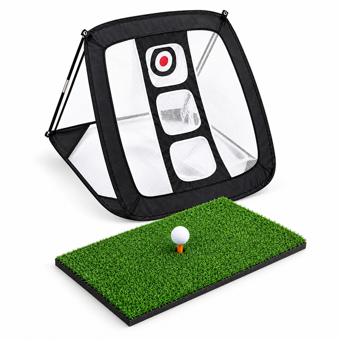 Kit de départ petit jeu – Filet de chipping et tapis 30 × 60 cm