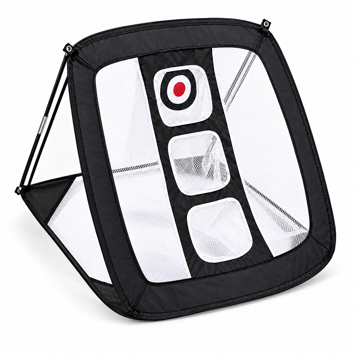 Pop-up golf chipping net with three target openings