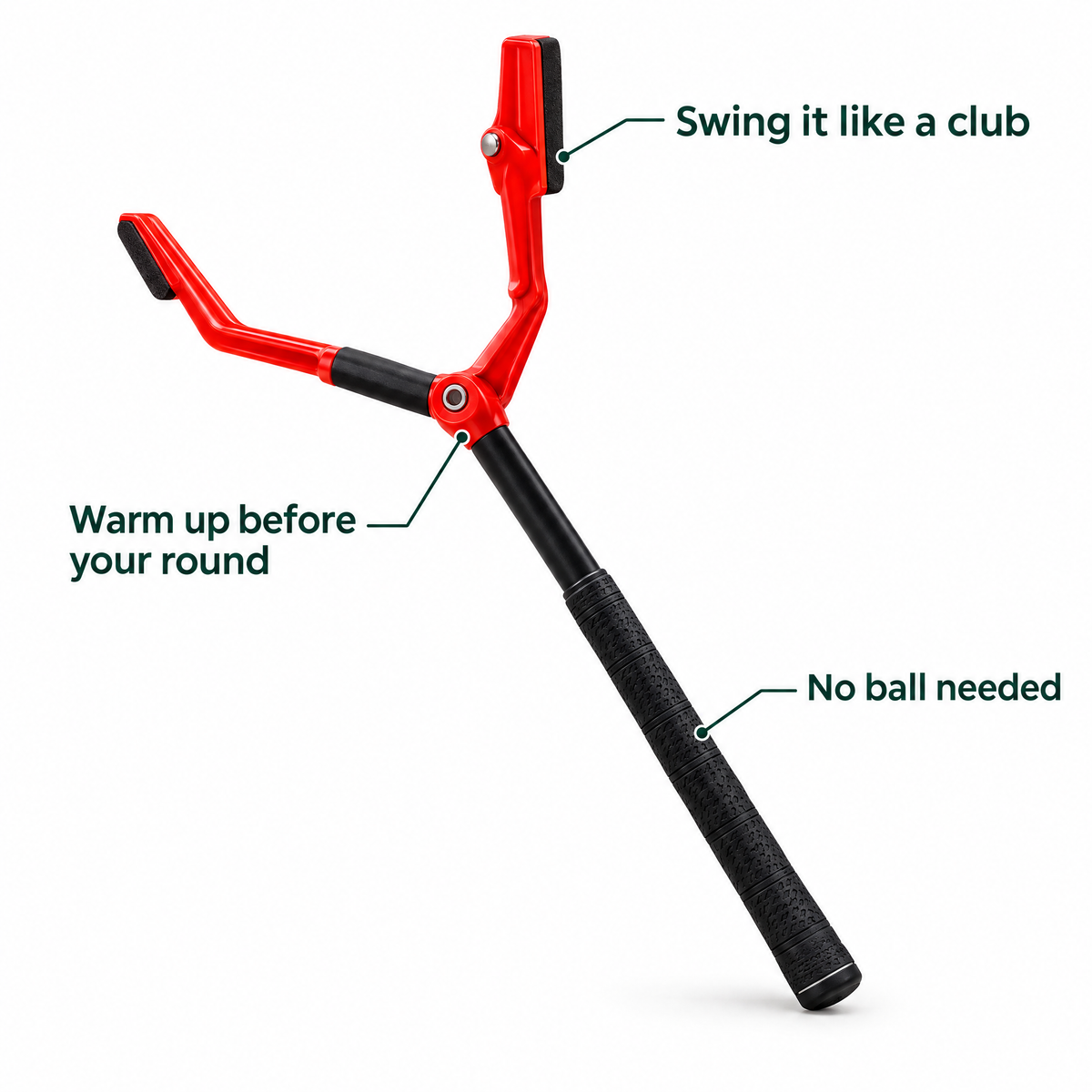 Swing speed trainer features: swing it like a club, warm up before your round, no ball needed